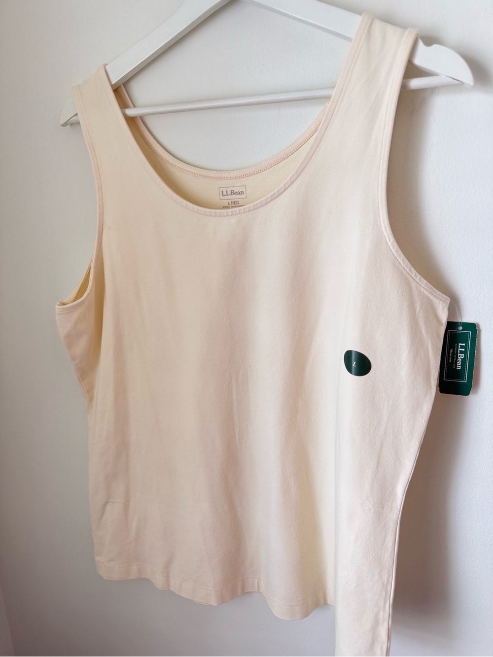 LL Bean Unshrinkable Layering Tank Bundle of Three White Gray Cream Large NEW - Picture 6 of 10